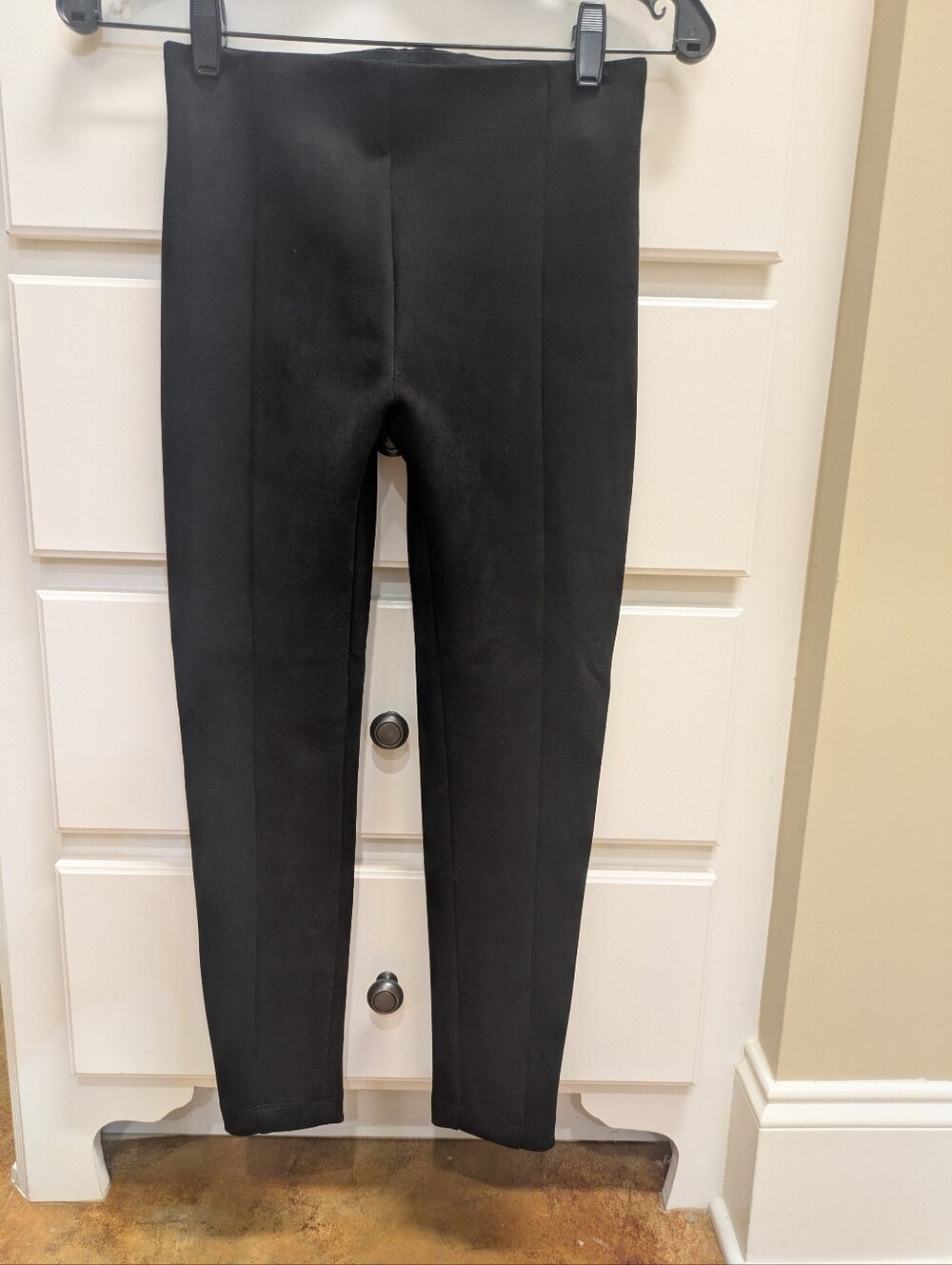 LOFT Black Faux Suede Leggings XXSP NWT